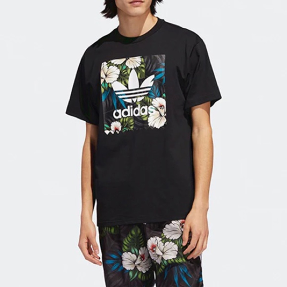 Adidas floral print box tee